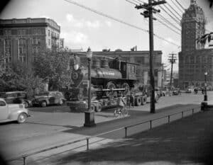 historic image of roundhouse area